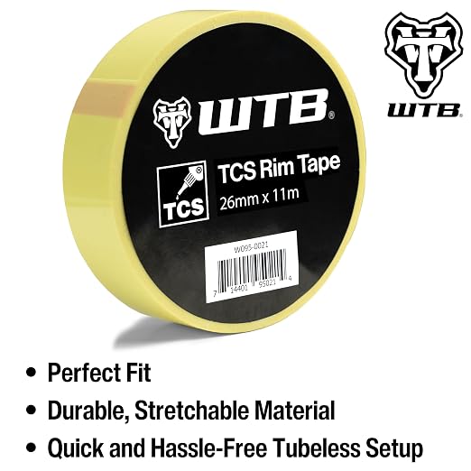 WTB Tubeless Bicycle Rim Tape (26mm x 11m) Easy Tubeless Setup & Airtight Seal - Compatible with All Tubeless Rims | bike-rim-tape