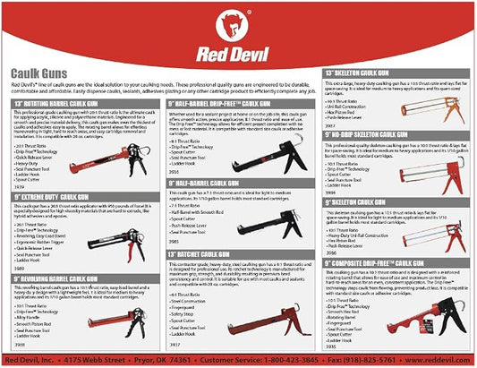 Red Devil 3988 9" Revolving Barrel 9" Caulk Gun, 9"