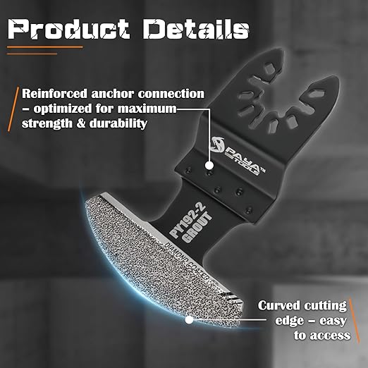 Mixed Universal Diamond and Carbide Oscillating Tool Blade Set, Multi Tool Mortar Cutting Saw Blades Precise for Grout Removal, 5-Pack