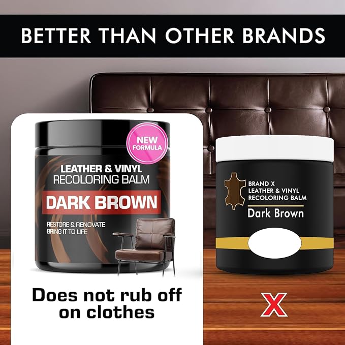 FORTIVO Leather Recoloring Balm, Color Restorer, Scratch Remover, Couch Paint and Repair, Leather Balm for Couches