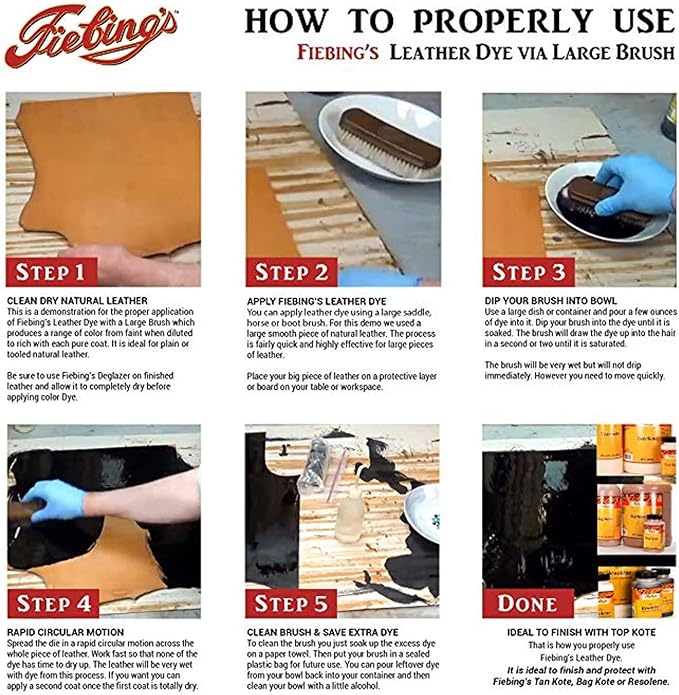 Fiebing's Leather Dye (4 Fl Oz, Mahogany) - Alcohol-Based, Penetrating, Permanent Dye for Shoes, Boots, Belts, Bags, Furniture - Includes Wool Dauber Applicator - Recolor & Restore Leathercraft