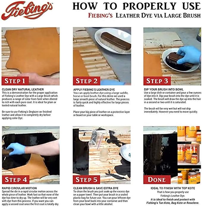 Fiebing's Leather Dye (4 Fl Oz, Mahogany) - Alcohol-Based, Penetrating, Permanent Dye for Shoes, Boots, Belts, Bags, Furniture - Includes Wool Dauber Applicator - Recolor & Restore Leathercraft