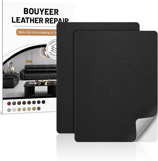 Leather Repair Patch Tape Kit,Self Adhesive Leather Repair for Sofa，Car Seat,Office Chair,Furniture,Jacket,Waterproof Strong Adhesive Vinyl Repair Kit. 8 in x 11 in,Black
