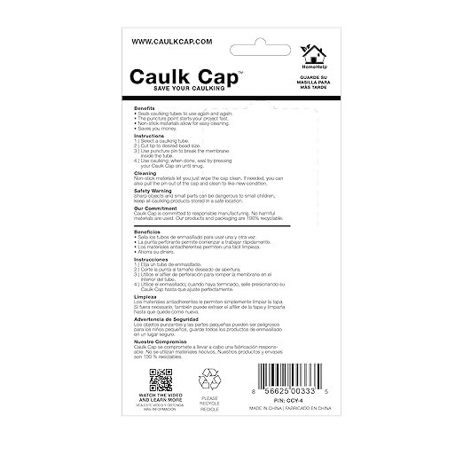CCY Caulk Saver Series, Reusable Caulk Tube Sealers with Built-in Puncture Pin, 6 Pack