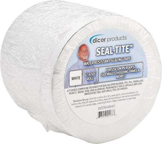 Dicor 522TPO-650-1C Seal-tite RV, Trailer, Motorhome Roof Repair Tape - 6" x 50' - White