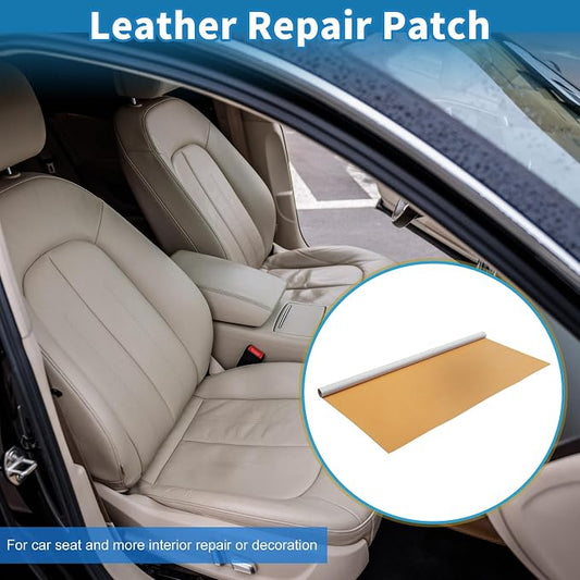 Self Adhesive Leather Repair Patch Strong Stickiness 39"x53.9" Leather Repair Tape PVC Faux Leather Khaki 1 Pcs