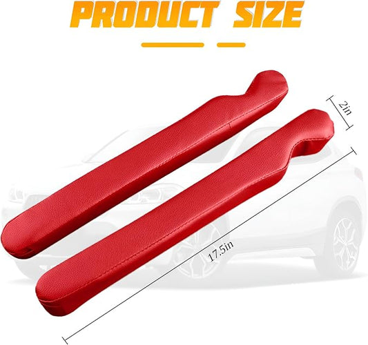 Car Seat Gap Filler, 2PCS Soft Foam Leather Vehicle Seat Crevice Blocker Stop Things from Dropping, Automotive No Drop Plug Guard Gap Stopper, Universal for Truck SUV RV (Red)