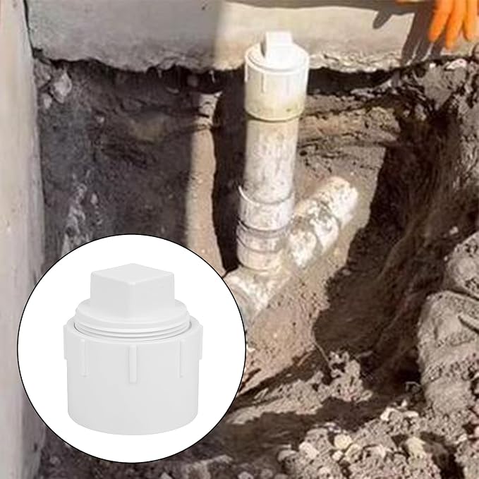 2Pack 3" PVC DWV Female Adapter with Plug Pipe Fitting SCH40 3" PVC DWV Flush Female Sewer Cleanout Cap Cover for pipe, Drainage Piping System, RV