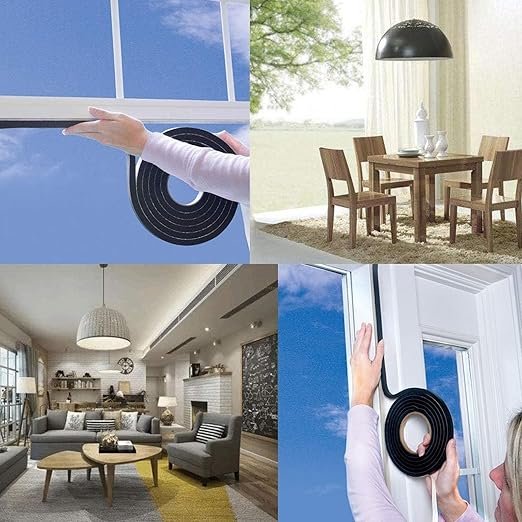 High Density Foam Tape - 1/2'' x 1/8'' x 13Ft Weatherproof Adhesive Prevent Condensation Heat Resistant Flame Retardant Weather Stripping Easy to Cut & Install & Remove for Car Doors Pipes Windows