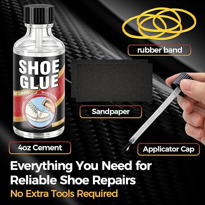 Shoe Glue 30g, Waterproof Clear Shoe Sole Repair Adhesive, Heavy Duty Shoes Glue Fixes Cracks and Debond, Clear-Drying Leather Repair Glue Kit for, Boots, Leather, Sneakers, Rubber, Canvas