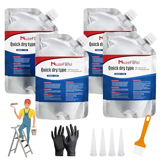 Slab Concrete Crack Waterproof Repair Sealant, Concrete Crack Filler, Quick-Drying Sealing Adhesive,Weather-Resistant Caulking Glue (4 pcs)