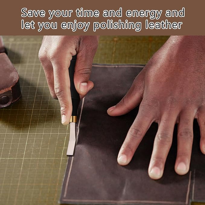 DIUDUS Leather Rougher, Leather Roughing Tool, Leather Edge Detail Rougher Roughing Leather Surface Polish File Tool with Ergonomic Handle Leather Working Leathercraft Tools for Edge Polishing(10mm)