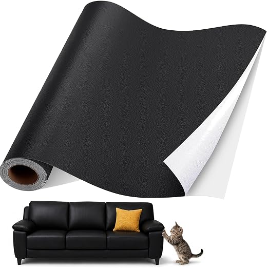 Self Adhesive Leather Repair Patch 24x54 Inch Sofa Car Seat Strong Adhesive | YAWQIRV Strong Self Adhesive Patch, Leather Repair Kit and Vinyl Repair Kit for Sofa, Waterproof, Scratch Fix, Durable, Black
