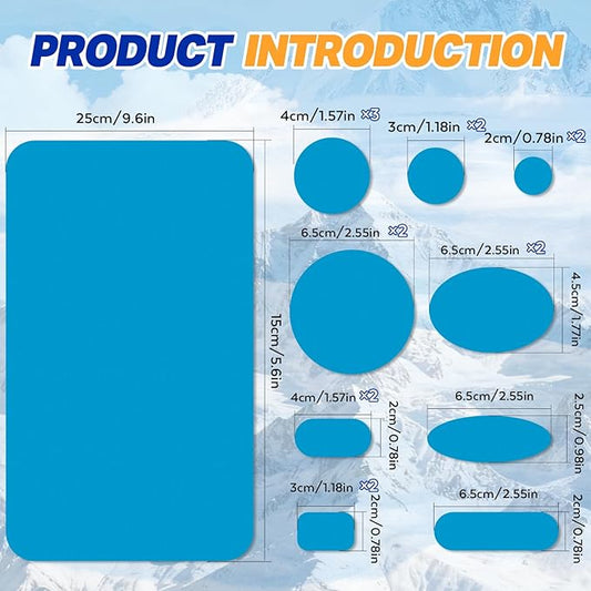 OAZ 35Pcs Down Jacket Repair Patch Kit Pre-Cut Nylon Patches for Clothes Self-Adhesive Fabric Tape Waterproof Lightweight Outdoor Gear Tenacious Repair Tape for Puffer Jacket Coat Tent Backpack(Blue)