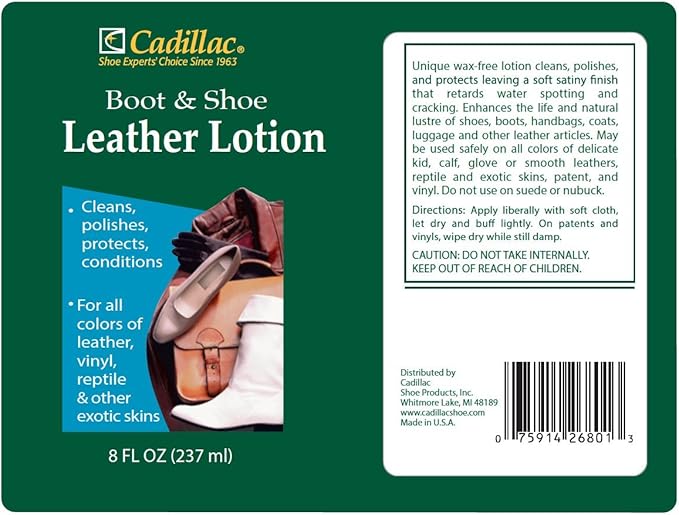 Cadillac Leather Cleaner and Boot and Shoe Conditioner Bundle