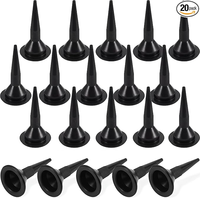 Outus 20 Pcs Caulking Nozzles Cones Nozzles Caulking Tips Replacement for Sausage Applicator Tool (Black)