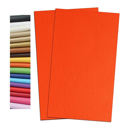 Sofa Repair Self Adhesive Leather Tape Patch Strong Adhesive Car Seat Furniture Repair Patches High Low Temperature Wear Waterproof Resistant (5.9 x 9.8 inch/2pcs, Orange)