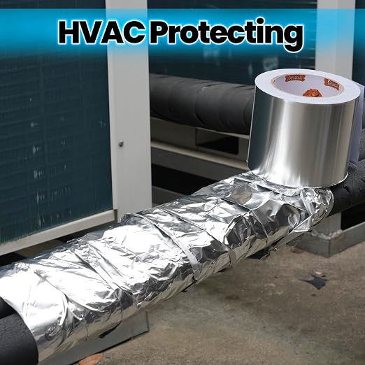 TAPEBEAR Aluminum Foil Tape 10" x 150FT, Heat Reflective Professional Heat Resistant Tape Insulation Heat Shield Silver Metal Tape for Dryer Vent, HVAC, Air Ducts, Metal Repair, AC Vents