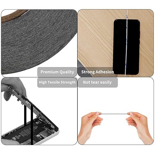 Kaisiking 5mm x 50M LCD Repair Tape for Phone Screen, Adhesive Tape with 1 Tweezers for Cell Phone, iPad, Tablets, Laptops, Camera