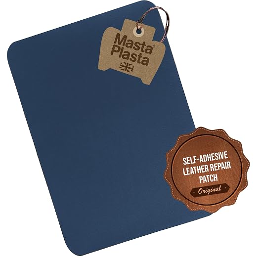 MastaPlasta Original Self-Adhesive Leather Patches for Furniture Repair - Blue 11" x 8" (28 x 20 cm). Upholstery-Quality Patch for Leather Chair, Leather Patch for Car Seat Repair