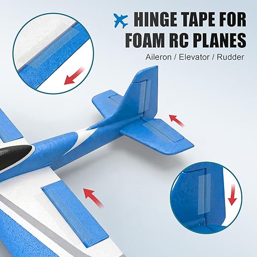 1" x 10 Yards Foam RC Plane Hinge Tape, Model Airplane Hinge Control Surface Tape for Aileron Elevator Rudder, Flexible Transparent Adhesive for Foam RC Airplane Repair, 1 Roll