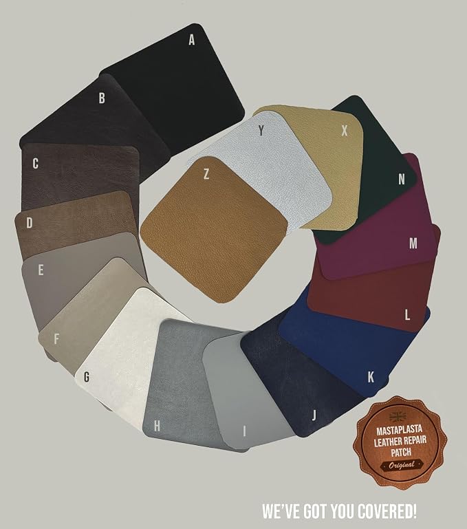 MastaPlasta Premium Leather Repair Patch – 2 Inch Gray Circle – Self‑Adhesive, Upholstery‑Grade, Ready‑to‑Use. Your Professional DIY Repair for Couches, Car Interiors, Bags and More