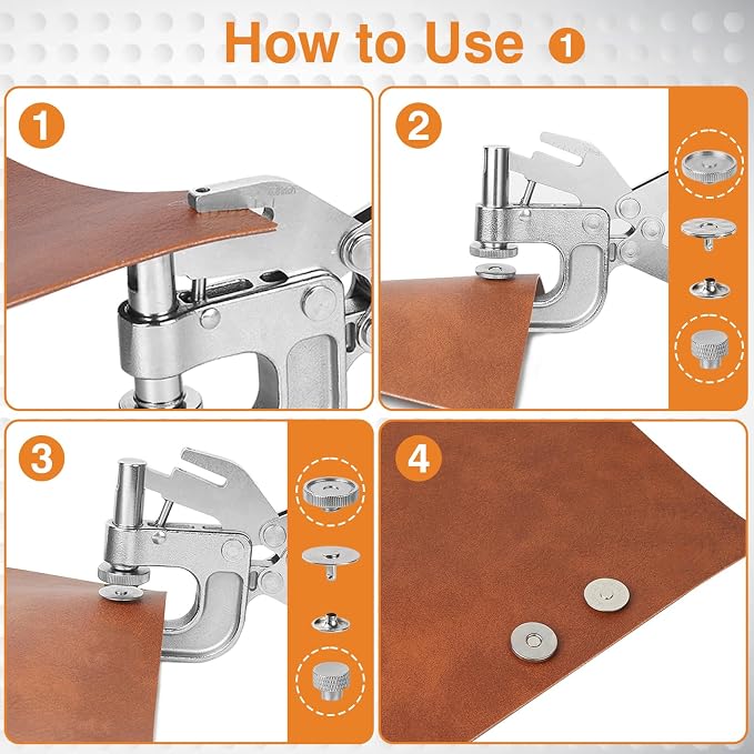 Snap Fastener Tool Kit, 40 Sets15MM Metal Snaps for Leather & 20 Sets 18MM Magnetic Buttons, 4 Color Leather Button Snap, 2 Color Magnetic Snaps Kit for Fabric, Wallet, Canvas(Total 60Sets)