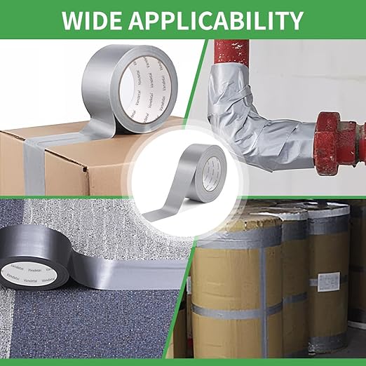 Duct Tape Heavy Duty Waterproof, Strong Adhesive Silver Duct Tape Bulk for Indoor Outdoor Repairs, DIY Work, Tear by Hand (Silver 1 Pack, 2 Inch x 22 Yards Total)