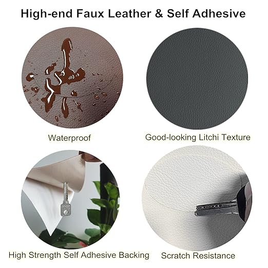 ILOFRI Self Adhesive Leather Repair Patch Tape 3x60 inch, Durable Vinyl and Leather Repair Kit for Couches, Car Seat, Boat Seat, Sofa, Vinyl Upholstery, Chair, Interior - Ivory Brown #1