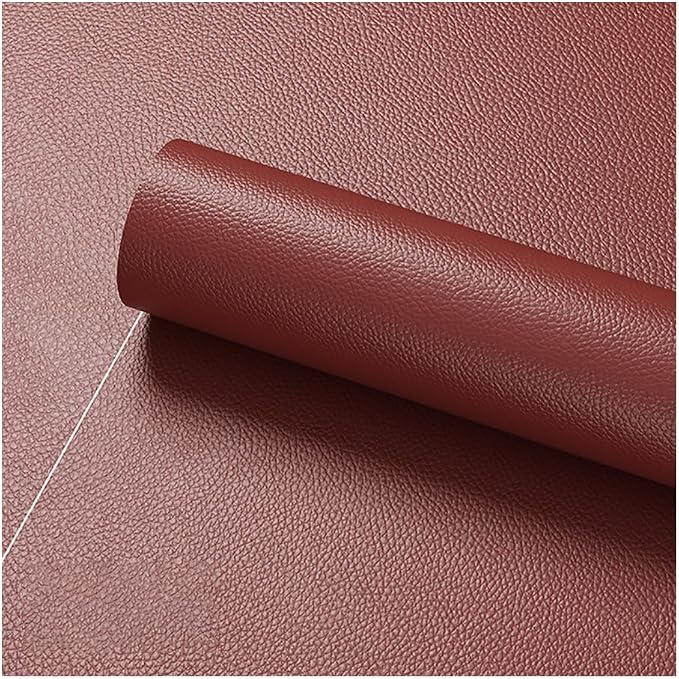 Faux Leather Repair Patch 19.7 × 197In,Dark Coffee Self - Adhesive Leather Repair, 2.5MM Thick Upholstery Leather for Upholstery Crafts, DIY Sewing, Sofas, Furniture, Car Seats, Chairs(1Pcs)