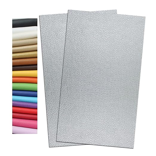 Leather Sofa Self Adhesive Leather Tape Patch Wear Resistant Waterproof Strong Adhesive, Car Seat Furniture Repair Patch High, Low Temperature Resistant (5.9 x 9.8 inch/2pcs, Silver)