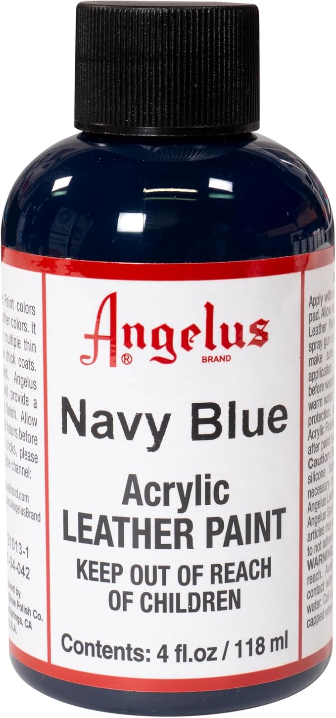 Angelus Acrylic Leather Paint, 4 Fl Oz (Pack of 1), Navy