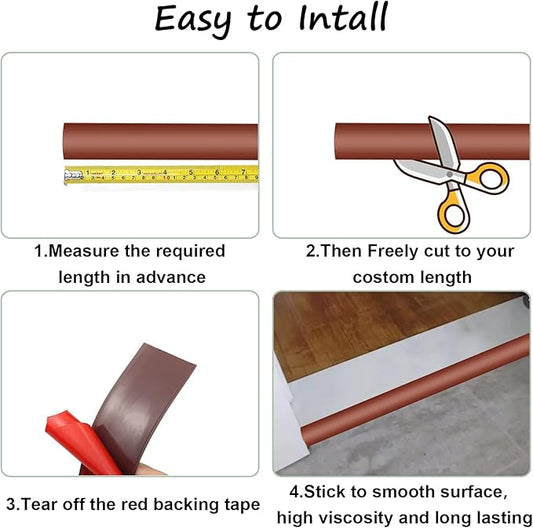Floor Transition Strip & Self Adhesive Floor Vinyl Floor Edge Trim Laminate Floor Gap Covering Joining Strip