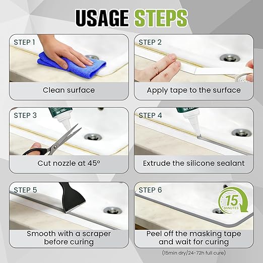 RTV Silicone Sealant - 100% Silicone, Waterproof, Strong Adhesion, Flexible & Durable, Heat & Cold Resistant, Ideal for Car, Kitchen, Bathroom, Window & Door Sealing(Black,150g)