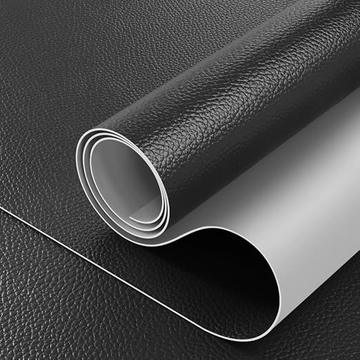 16x100 inch Leather Repair Tape Self Adhesive Strong Glue DIY Fabric Material for Sofa Desk Chair Automotive Interior Seat Skin, Black