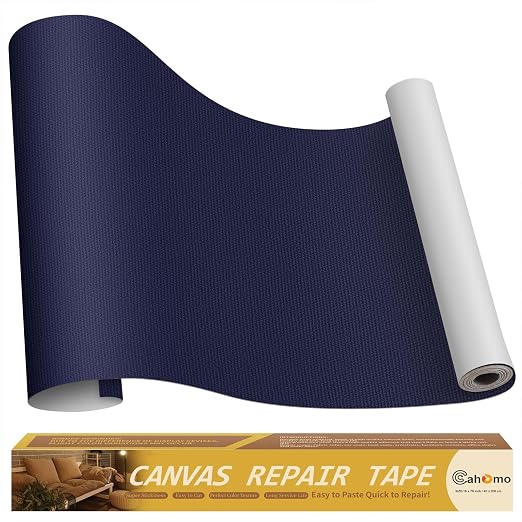 Cahomo Canvas Repair Tape 16x79 inch, Self Adhesive Fabric Patches, Couch Repair Patch Kit, Fabric Repair Tape for Furniture, Sofas, Carpet, DIY, Headboards, Chairs, Pillows, Canvas Goods - Navy Blue