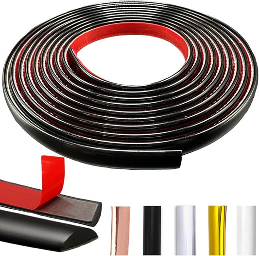 Peel and Stick Trim Molding, 10Ft Premium Self-Adhesive Wall Trim for Tile Edges, Furniture Accent, and Kitchen Backsplash Decor in Black