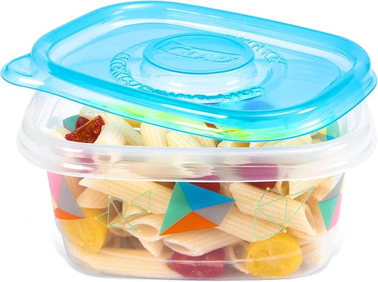 Glad GladWare Design Series Food Storage Containers with Lids, Medium Rectangle BPA Free Plastic for Meal Prep and Lunches, Tight Seal, Microwave and Dishwasher Safe, 24 Oz, 4 Count - 6 Pack