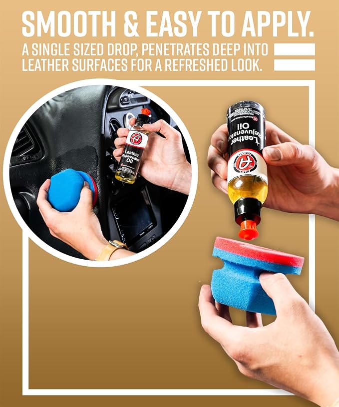 Adam's Polishes Leather Rejuvenator Oil (4oz) - Cleans, Hydrates, Protects All Leather Types, Colors, & Ages - Non Sticky, Non Greasy, & Non Silicone