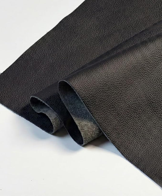 12'' x 24'' Genuine Full Grain Cowhide Leather Sheet — Soft Leather for Upholstery Repair, Handbags, Wallets, Sewing, Crafts, & DIY Projects — 1.1-1.3mm (3oz) Pre-Cut (Black, 1 Piece)