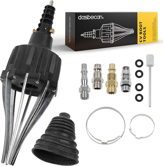 Dasbecan Universal Pneumatic CV Boot Expander Tool, CV Axle Boot Installation Tool, CV Joint Boot Spreader Removal Tool Kit Compatible with BMW UTV ATV (Black)