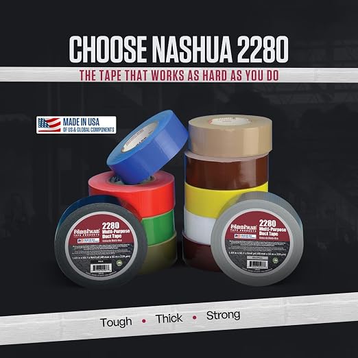 Nashua 2280 Burgundy (Maroon) Duct Tape, All Purpose, Water Resistant, 2.83 Inch x 60 yds, 1 Roll