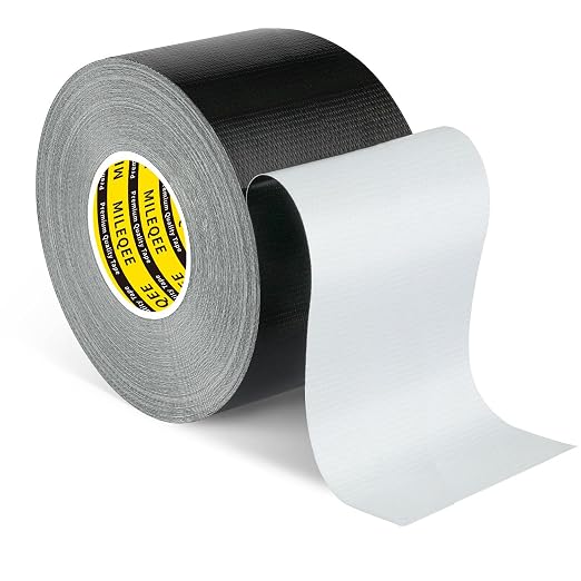 Duct Tape Heavy Duty Single Sided, Strong Adhesive High Strength, Waterproof Mesh Tape for Indoor and Outdoor Repairing Sealing Bonding, Easy Use Hand Tearable, 2.36 Inch x 66 Feet, Black