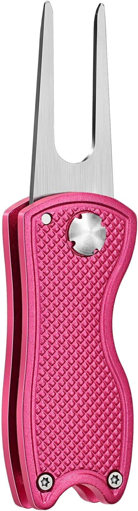 Mile High Life Golf Divot Repair Tool, All Metal Foldable Divot Tool with Pop-up Button & Magnetic Ball Marker, 2-6 Pack