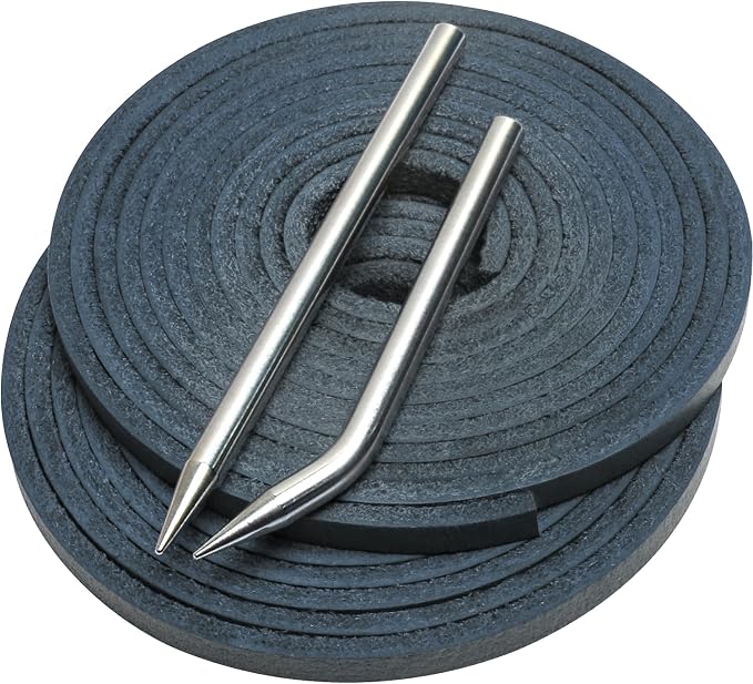 Softball Baseball Glove Lace, Mitt Lace Repair Kit Includes 2 Leather Laces and Lacing Needle for Catcher's Glove