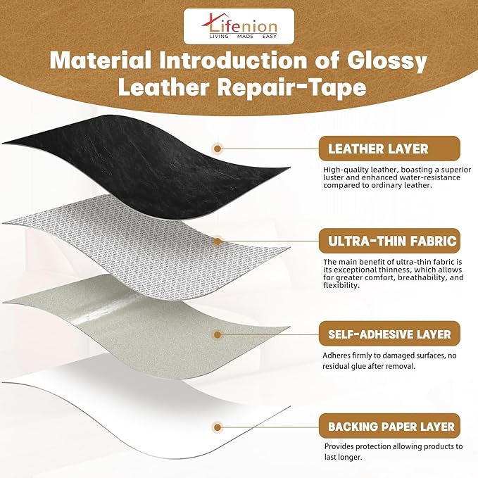 Leather Repair Patch, 17X79 Inch Self Adhesive Leather Repair Tape, Large Vinyl Patch Kit for Couches, Sofa, Furniture, Car Seats, Office Chairs, Cabinets, Handbags（Dark Brown, 17X79 Inch）