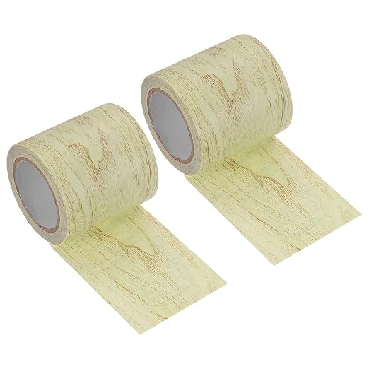 uxcell 2 Pcs Wood Grain Repair Tape, 2.2" x 15ft Self Adhesive Wood Grain Colored Duct Tape Waterproof Repair Patch for Furniture Floor Scratch Fix, Baseboards, DIY Decor, Gray Pine