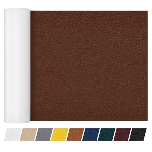 Leather Repair Patch Tape 16×55 inch Furniture Leather Strong Self Adhesive Tape for Sofas Couch Car Seats Cabinets Bags Anti Scratch Patches First Aid Patch Fixing Leather Brown
