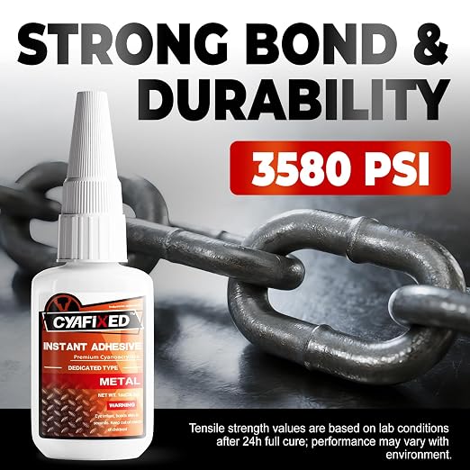 Metal Super Glue 28.3g 1oz, Thick Clear Instant Heavy Duty CA Glue Liquid for Metal Crafts Stainless Steel Aluminum, Strong Multifunctional Cyanoacrylate Adhesive for Glass Ceramic Plastic Wood Rubber
