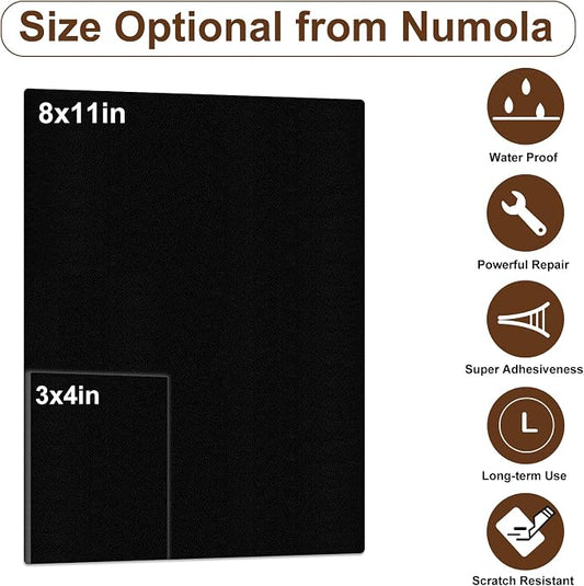 Numola Leather Repair Patch 8×11 inch Self-Adhesive Leather Repair Tape, Scratch/Holes Vinyl Repair Kit for Couch, Car Seat, Sofas, DIY Furniture Upholstery, Chair, Jackets, First-aid (Black)